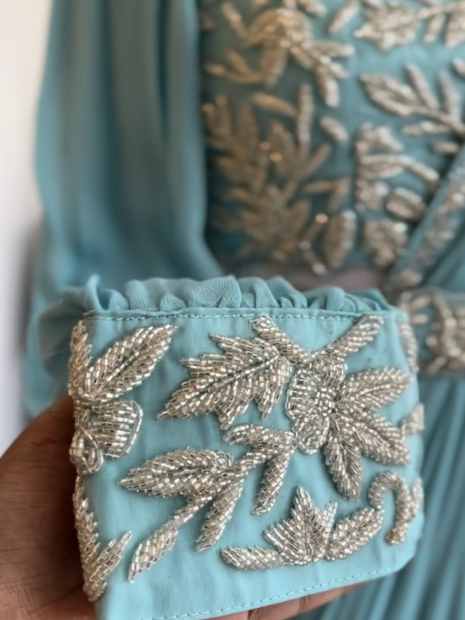 Vogum’s grace full sleeved ruffle saree0 product image