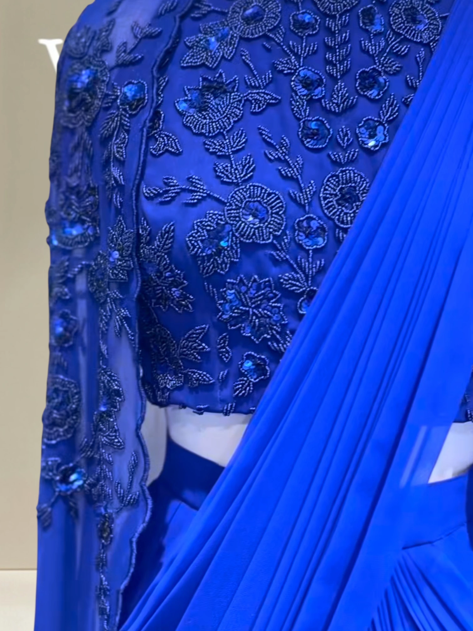 Self Work Signature Saree With Cape0 product image