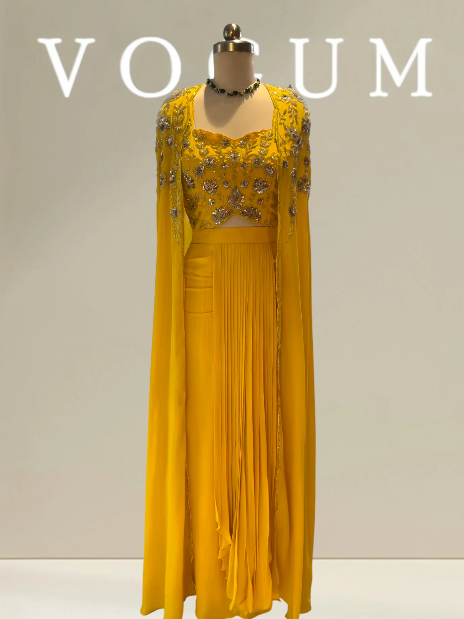 Trending designer skirt with cape set product image