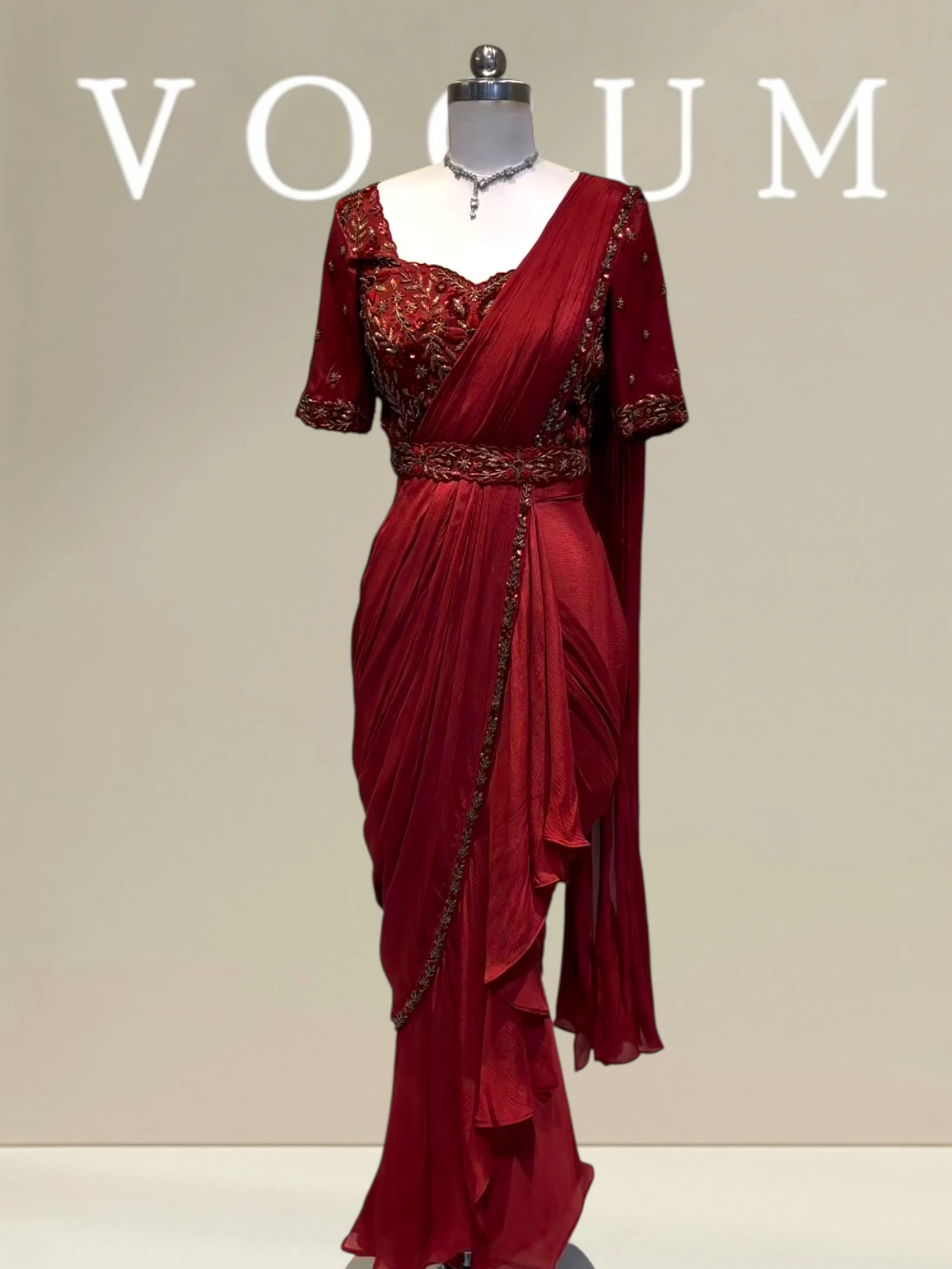 Posh Self Embroidered Ruffle Saree related product