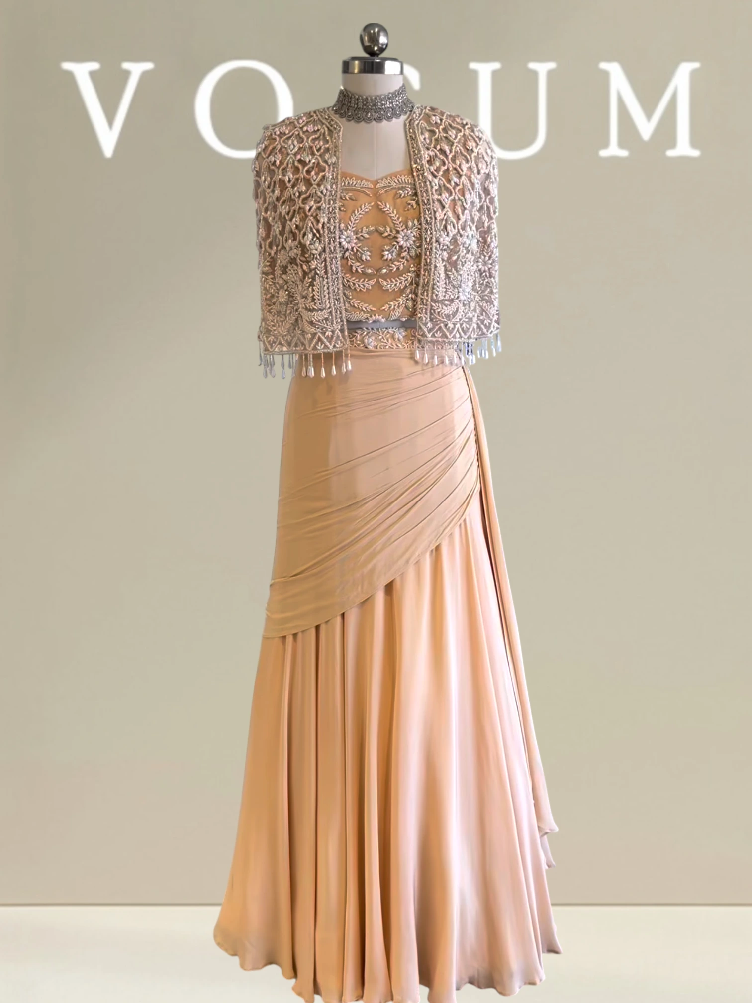 Designer Drape Skirt With Cape product image