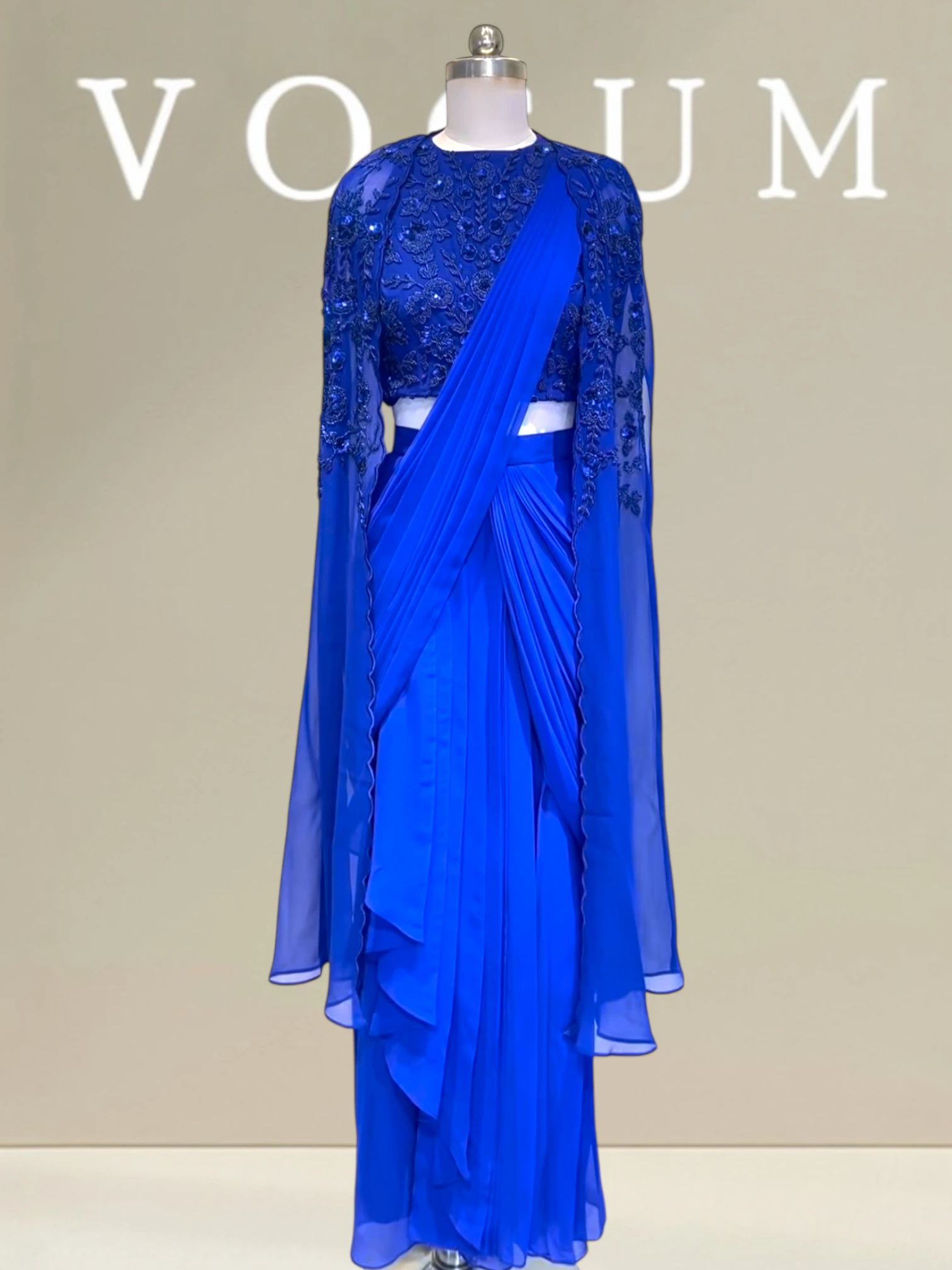 Self Work Signature Saree With Cape product image