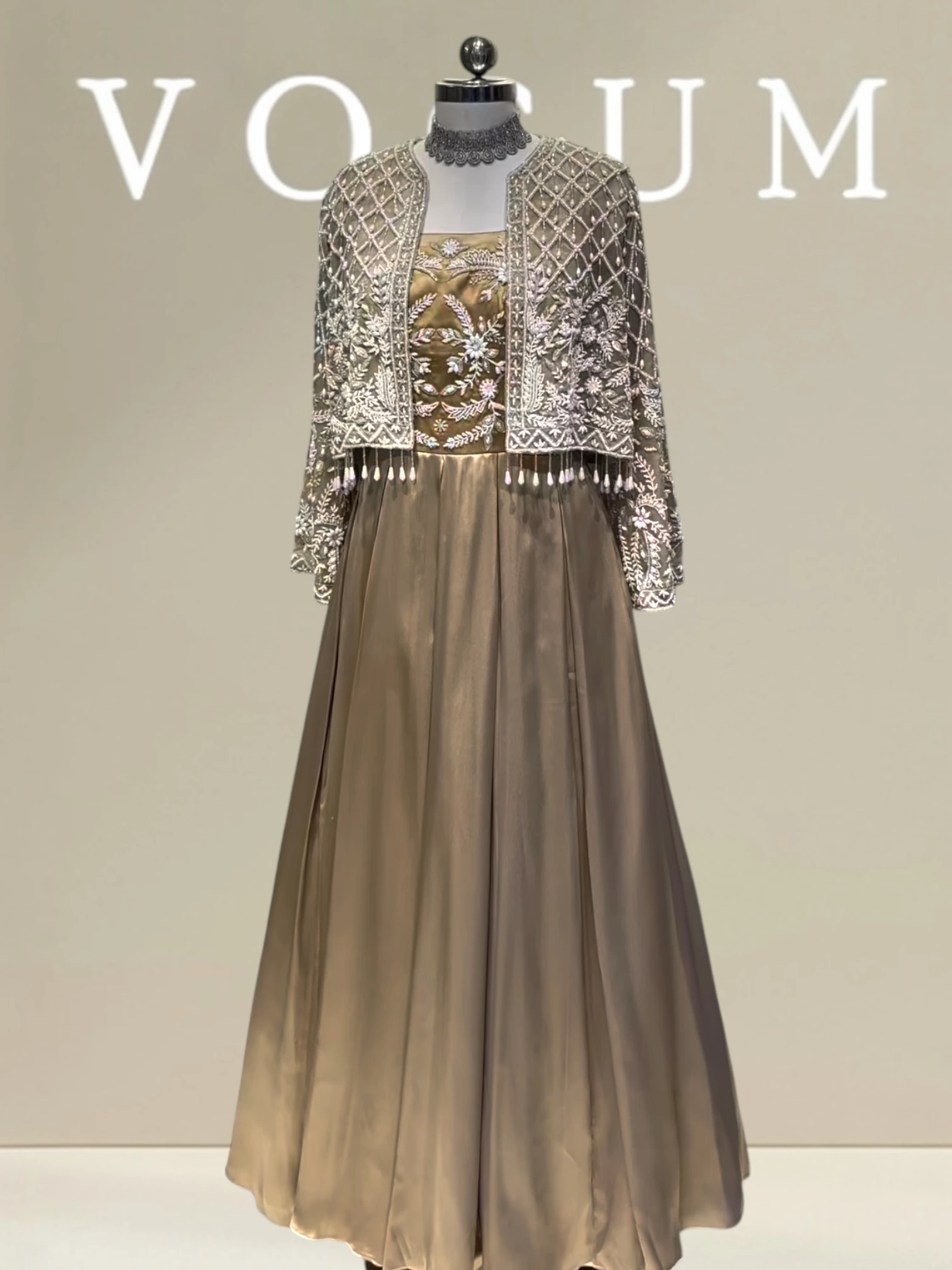 Satin gown with short jacket related product