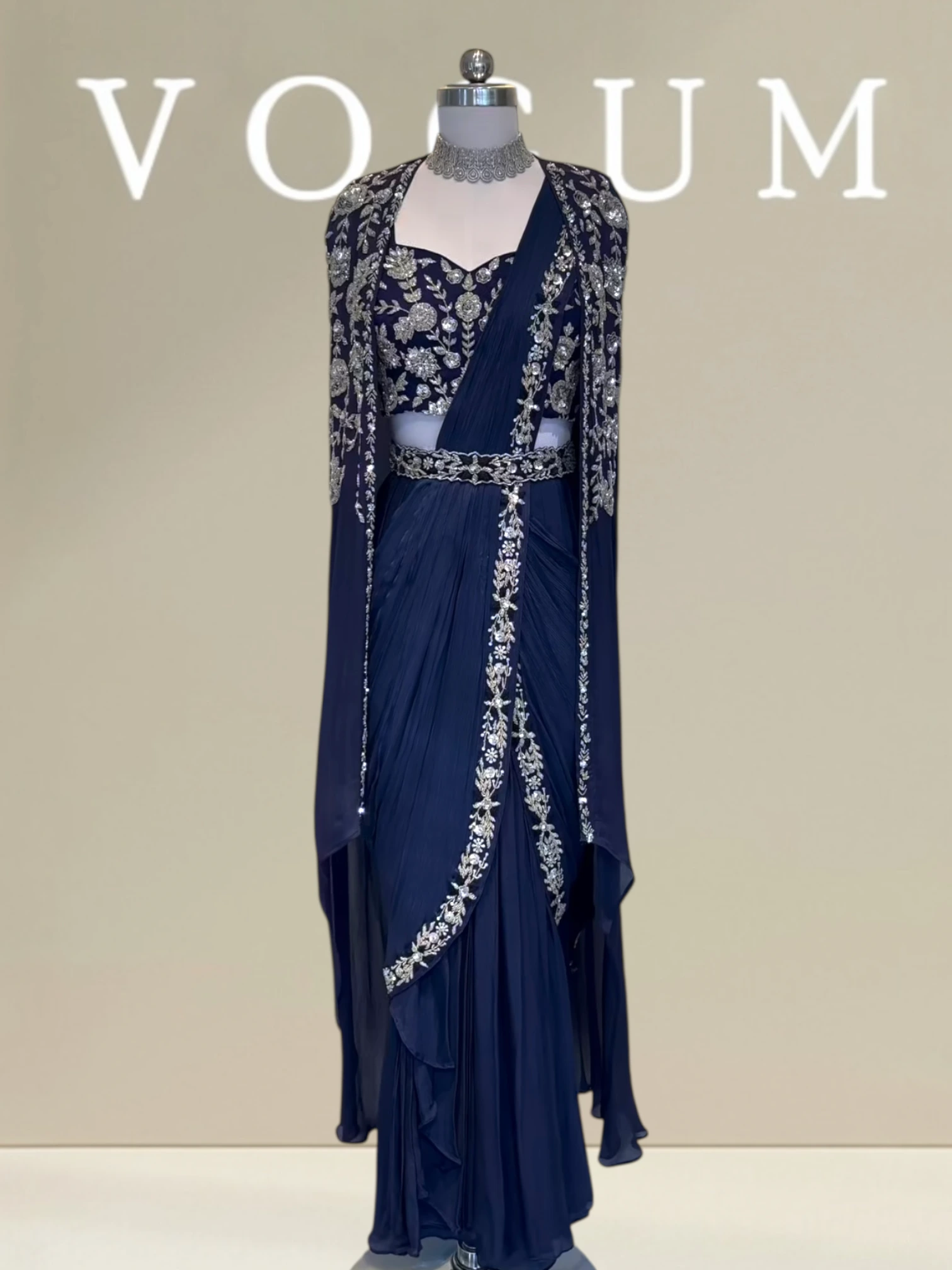 Drape saree with flowy cape related product