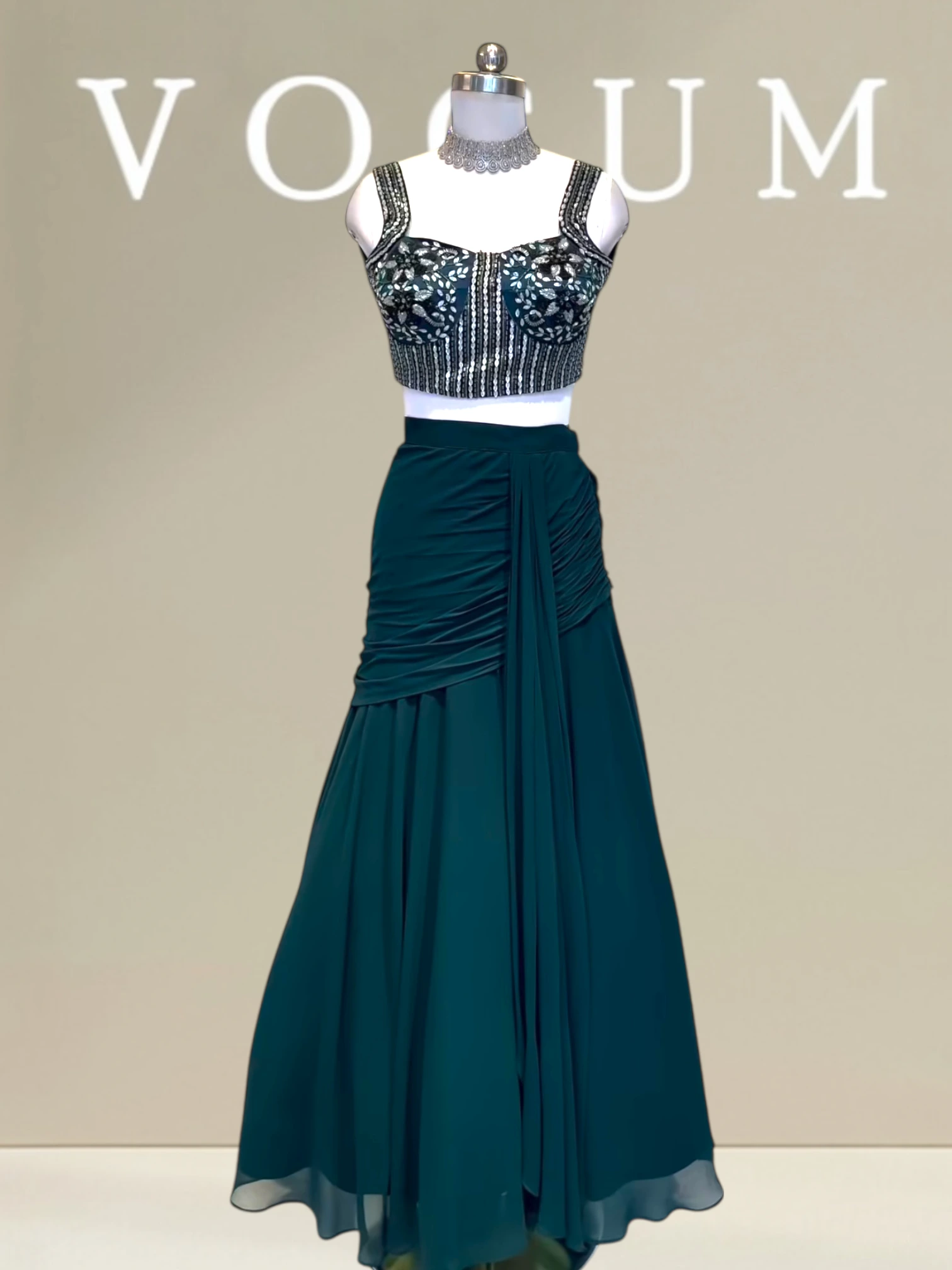 Drape skirt with corset blouse product image