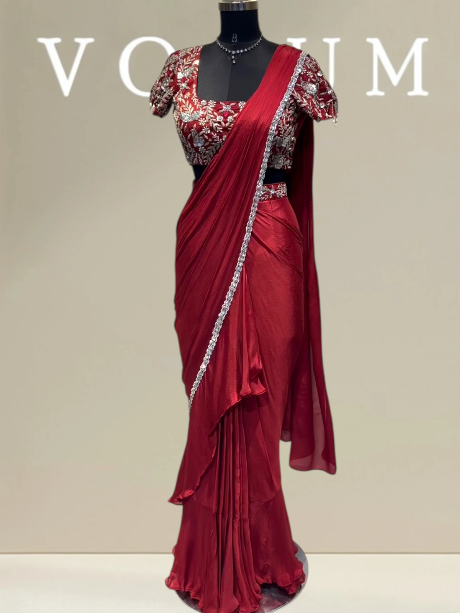 Frilled drape saree product image